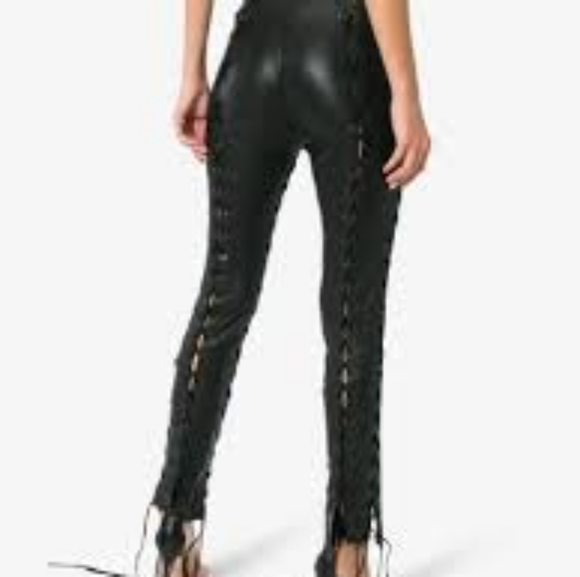 Unravel Project Lace Up Leather Pants - Picture 3 of 4